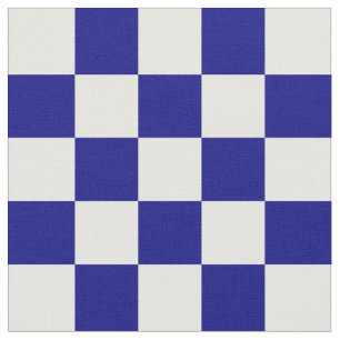 Tissu Motif bleu-foncé et blanc de damier