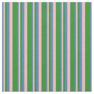 Tissu Motif bleu, rose clair et vert de la forêt
