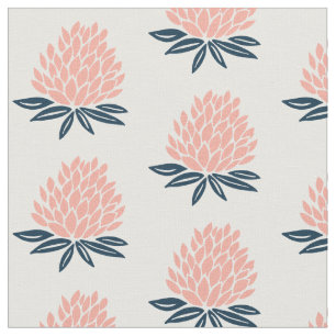 Tissu Motif bleu rose Nénuphar Lotus