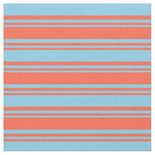 Tissu Motif bleu rouge et ciel