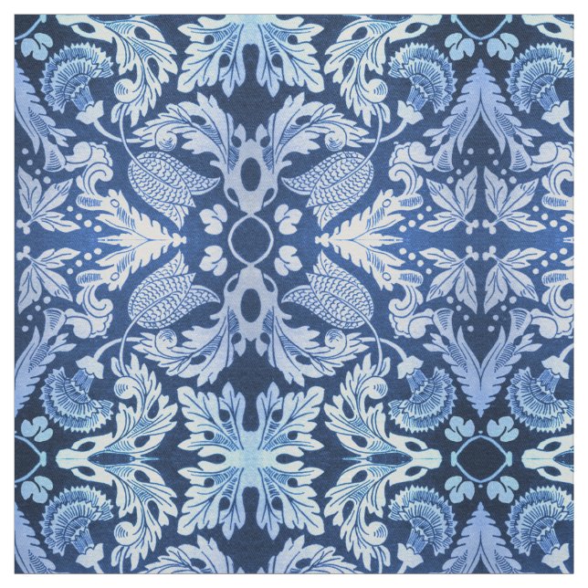 Tissu Motif bleu victorien (Échantillon)