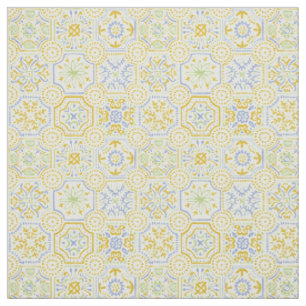 Tissu Motif bohème azulejo méditerranéen à l'aquarelle