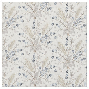 Tissu Motif botanique floral bohème neutre doux