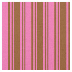 Tissu Motif Brown et rose chaud