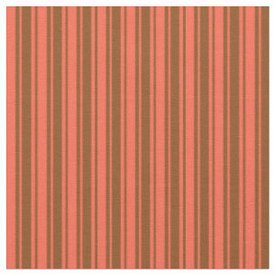 Tissu Motif Brown et rouge des rayures