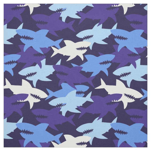 Tissu Motif Camouflage requins bleus (Échantillon)
