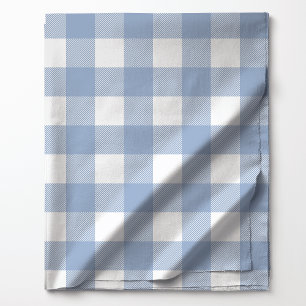 Tissu Motif carreaux buffle doux bleu et blanc