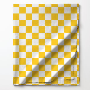 Tissu Motif Carreaux Classique Jaune et Blanc
