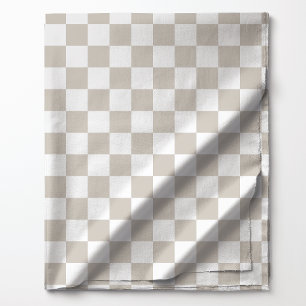 Tissu Motif carreaux tan et blanc