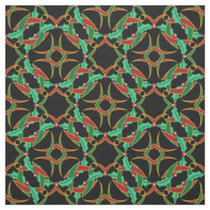 Tissu Motif celtique de guirlande de houx de Noël
