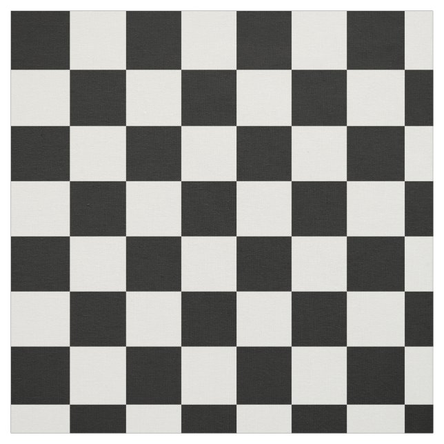 Tissu Motif Checkered blanc noir (Échantillon)