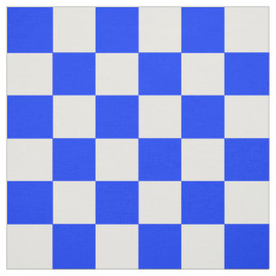 Tissu Motif chèque À damiers blanc bleu