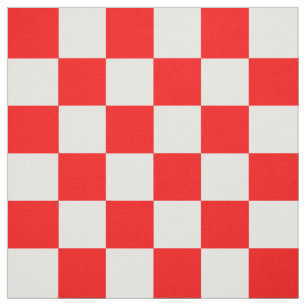 Tissu Motif chèque À damiers blanc rouge