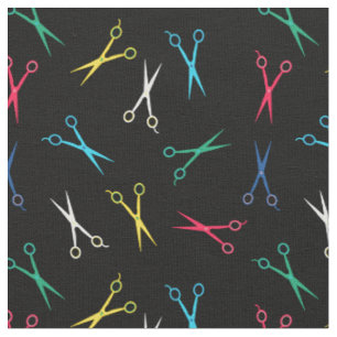 Tissu Motif ciseau coloré Arrière - plan noir