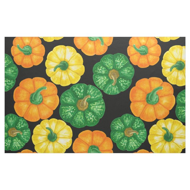 Tissu motif citrouille d'aquarelle 3 (Fat Quarter)