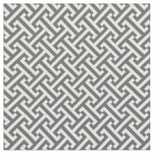 Tissu Motif clé grec gris charbon