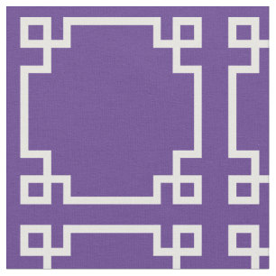 Tissu Motif clé moderne violet blanc