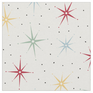 Tissu Motif coloré Starburst atomique mi-siècle