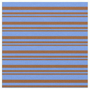 Tissu Motif couleur bleu Brown et Cornflower