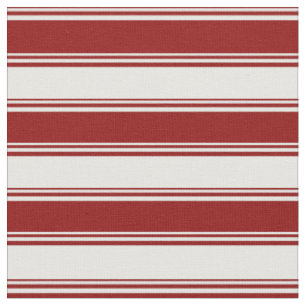 Tissu Motif couleur crème rouge foncé et crème à la ment