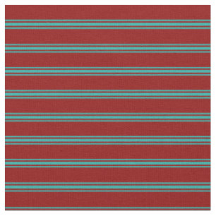 Tissu Motif couleur rouge foncé et vert mer clair