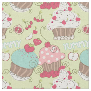 Tissu Motif Cupcake