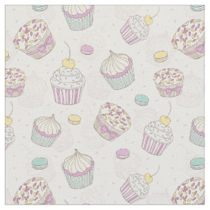 Tissu Motif Cute Cupcake