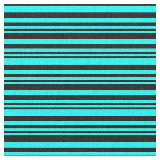 Tissu Motif Cyan & Black Lines (Fermer)