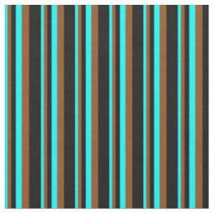 Tissu Motif Cyan, Brown et noir