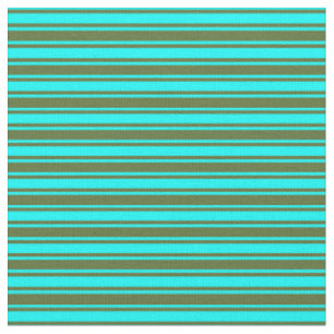 Tissu Motif Cyan et Olive foncé