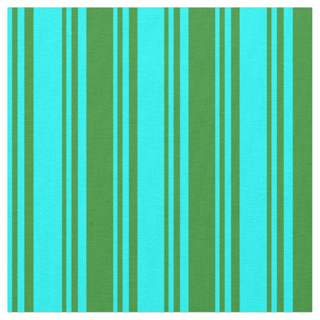 Tissu Motif Cyan & Forest Green Stripes (Fermer)