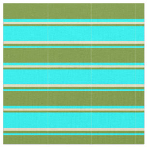 Tissu Motif Cyan, Vert et Pale