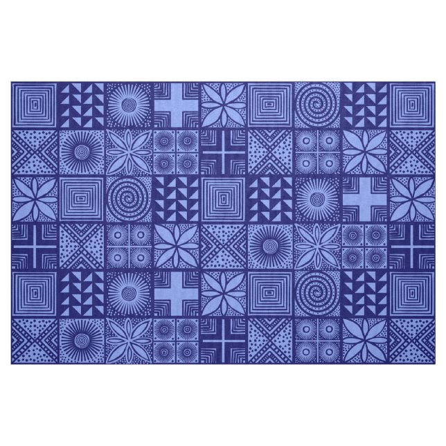 Tissu Motif d'Adire - nuances de bleu (Fat Quarter)