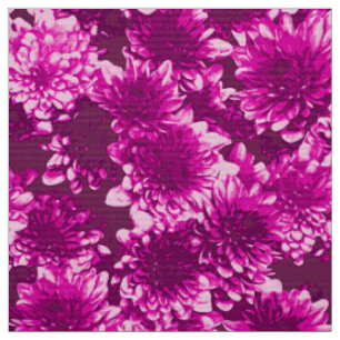 Tissu Motif Dahlia Graphique Moderne, Amethyst Purple