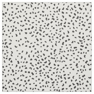 Tissu Motif dalmatien noir et blanc moderne de taches
