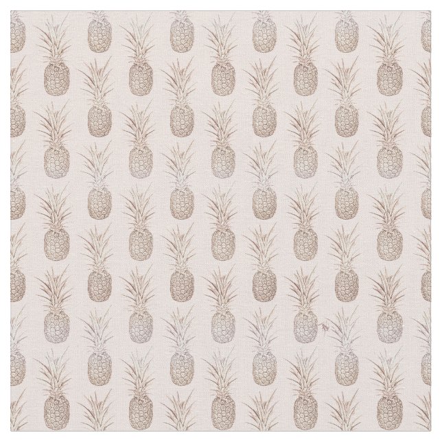 Tissu Motif d'ananas doré et broussailleux (Fermer)