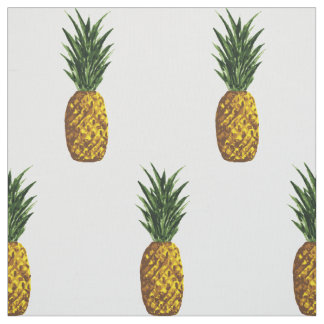 Tissu Motif d'ananas tropical blanc