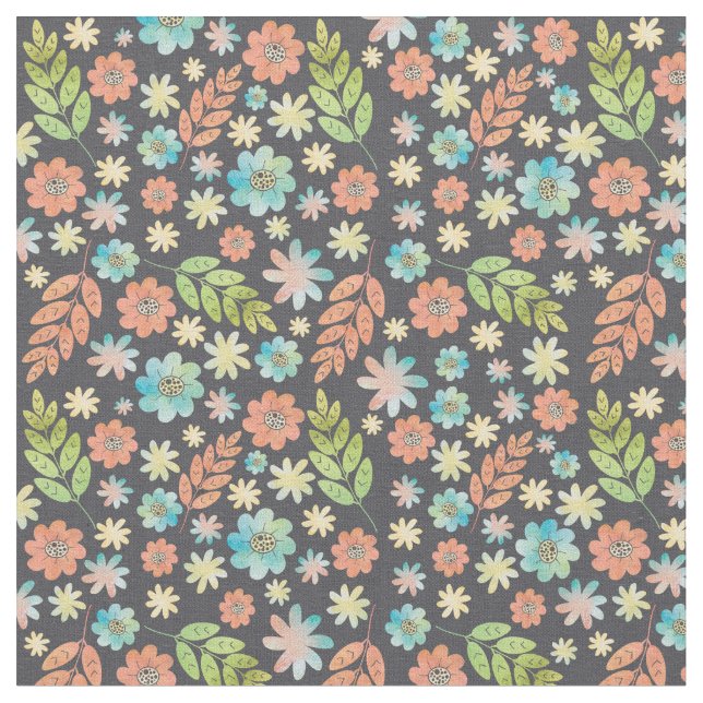 Tissu Motif d'aquarelle de printemps (Fermer)