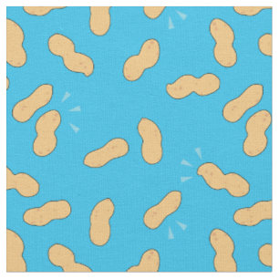 Tissu Motif d'arachide alimentaire saine sur bleu