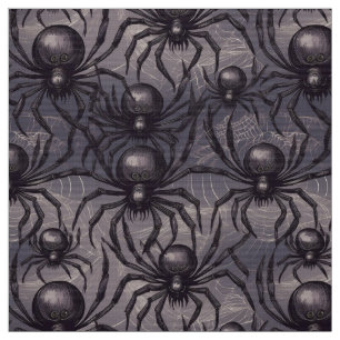 Tissu motif d'araignées éffrayantes