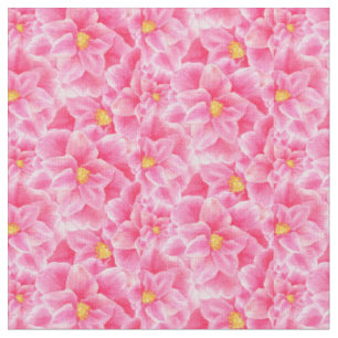 Tissu Motif d'art de l'aquarelle rose Camellia