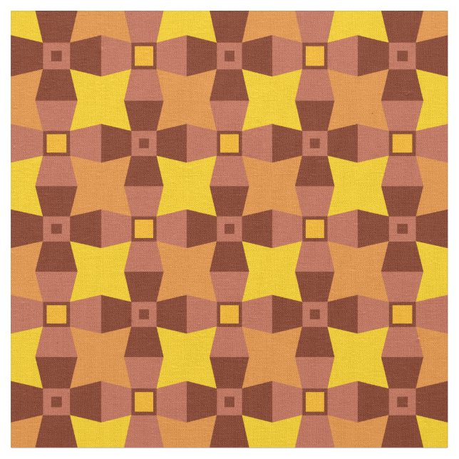 Tissu Motif d'automne orange, rouge et jaune avec étoile (Fermer)