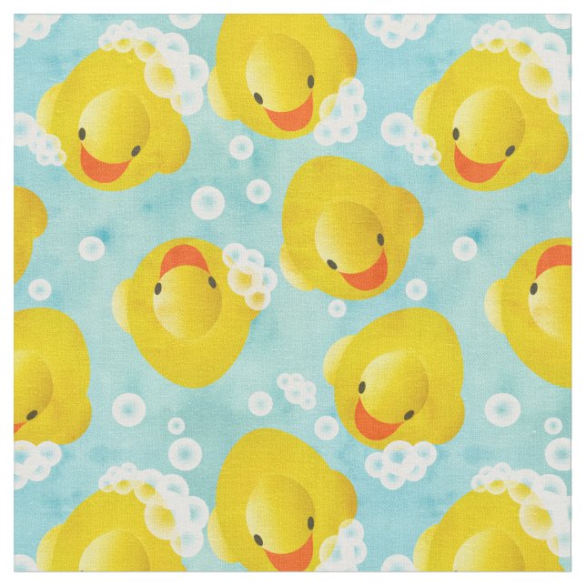 Tissu Motif de bain canards en caoutchouc (Fermer)