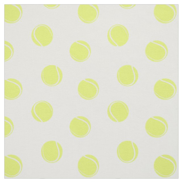 Tissu Motif de balles de tennis en blanc (Échantillon)