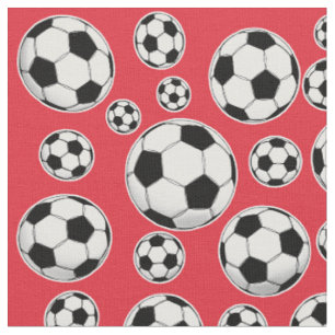 Tissu Motif de ballon de football de cramoisi