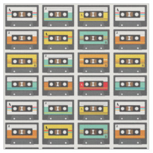 Tissu Motif de bande de mixage de musique rétro