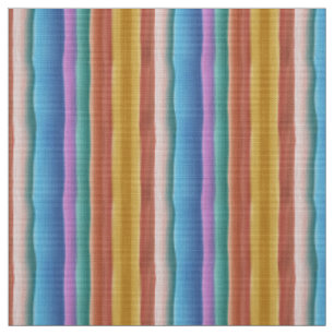 Tissu Motif de bandes d'aquarelle multicolore