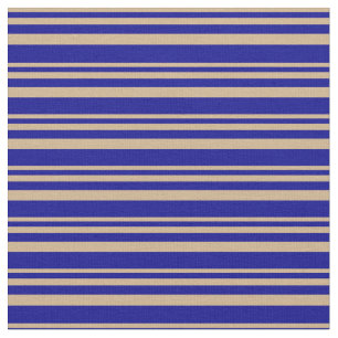 Tissu Motif de bandes Tan et Bleu foncé