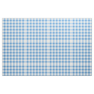 Tissu Motif de blocs En vichy bleu clair et blanc