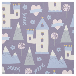 Tissu motif de bonbons de château géant